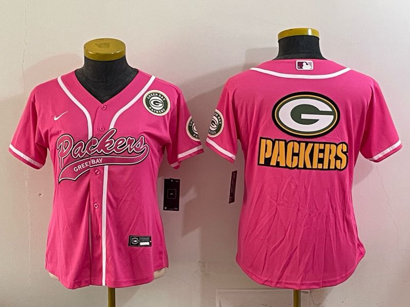 Women 2025 Green Bay Packers Blank Pink Nike Limited NFL Jersey style 05->women nfl jersey->Women Jersey